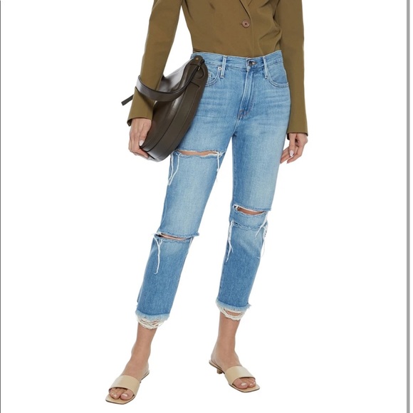 Frame Le Beau distressed boyfriend jeans - Picture 2 of 4